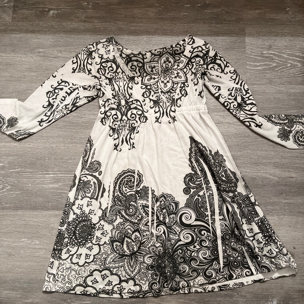 Three quarter sleeve sweater dress